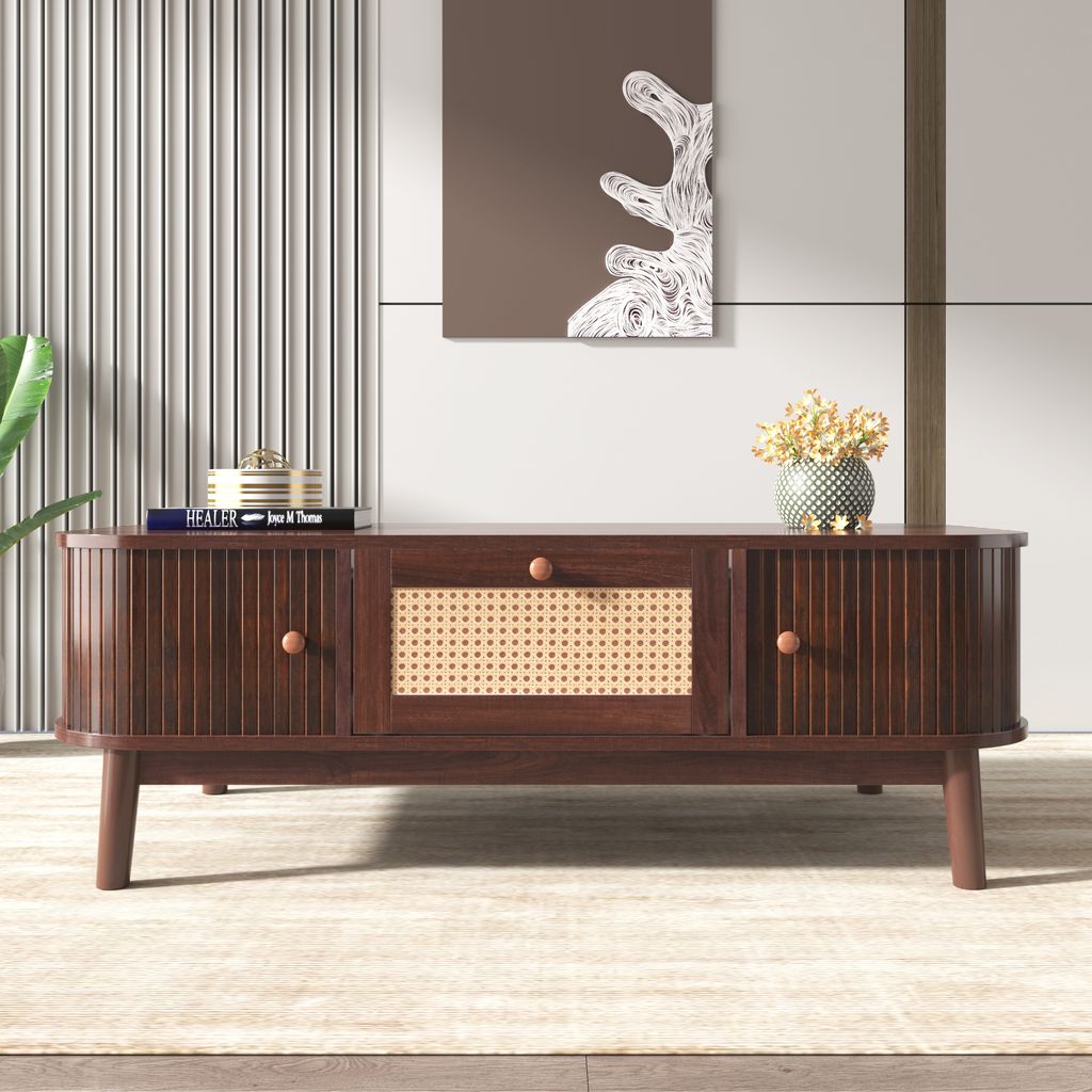 Couchtisch Rattan-Kaffeetisch, Schubladen mit Rattan und Produktbild 