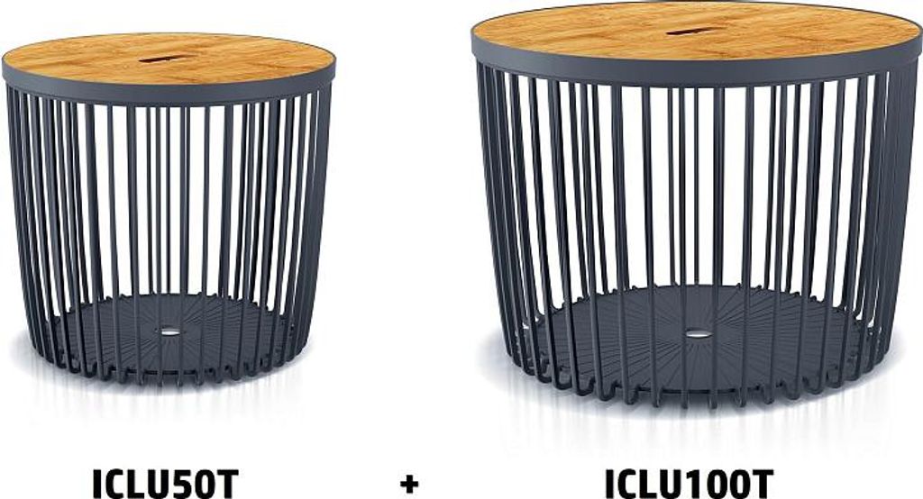 Set 2 univerzálních košů CLUBO s bambusovými víky 50+100l Obrázek produktu 