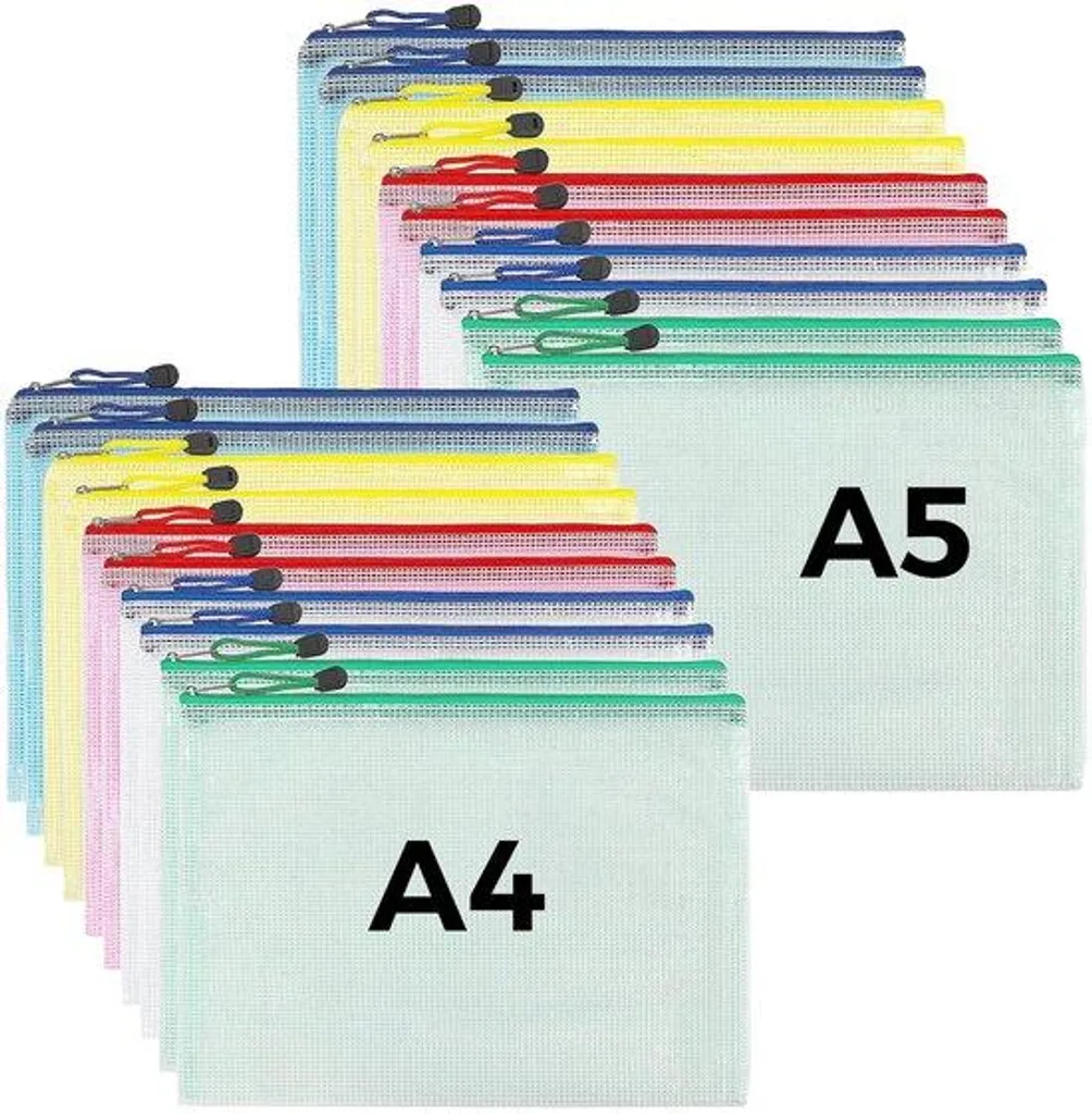 Pochettes plastifiées étanches avec zip pour documents et voyages