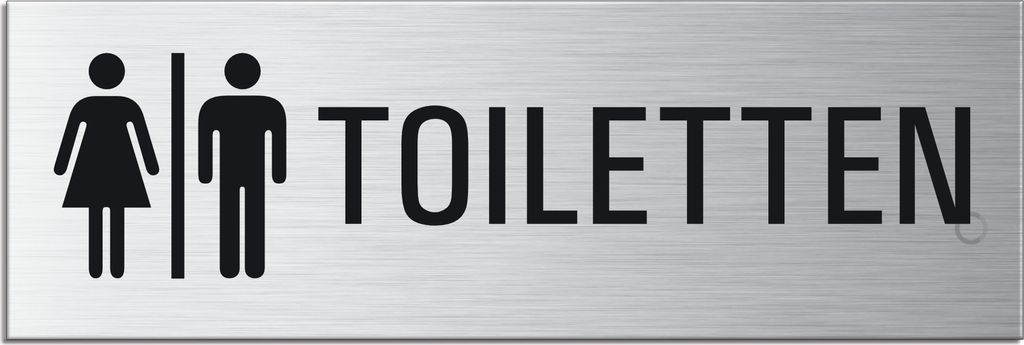 Schild - Toiletten | Türschild 240 x 80 mm Aluminium selbstklebend