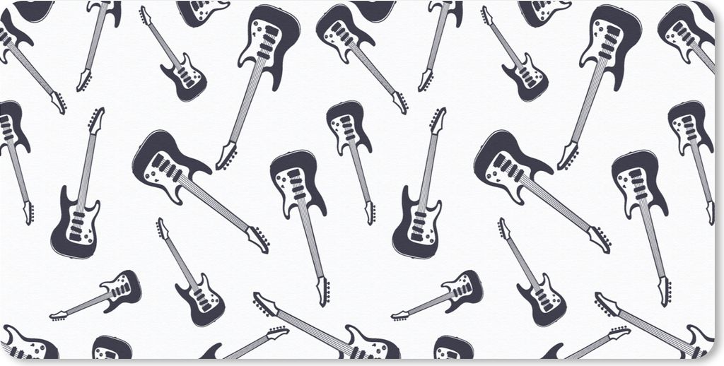 MuchoWow Mauspad Mousepad Teenager - Gitarre - Musik - Patterns 60x30 cm - Mousepads - Maus Mat - Pad - Mausunterlage - Nachhaltig