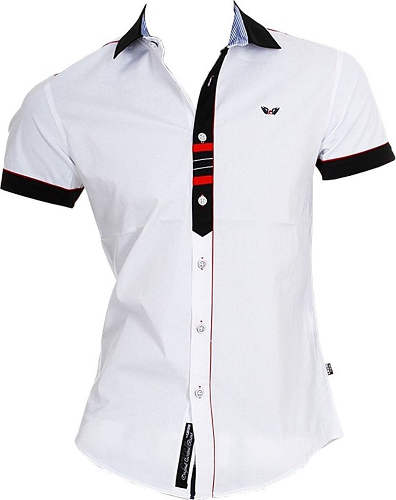 Brandneu Designer Hemd CARISMA Weiß uni CRM9008 Applikationen L