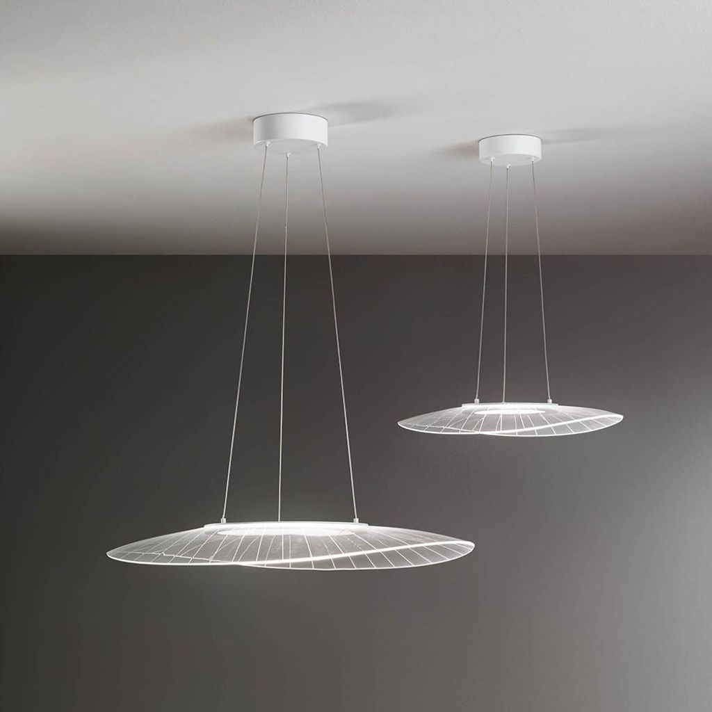 Fabas Luce LED Pendelleuchte Vela 2000x550mm 40W Warmweiß Weiß dimmbar