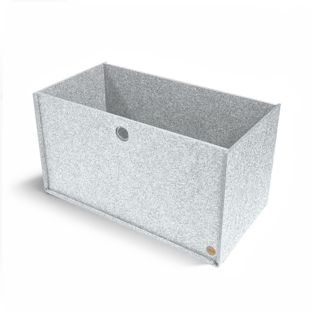 Aufbewahrungsbox CARGA Filz 30 x 56 x 31 cm ohne Deckel in hellgrau meliert