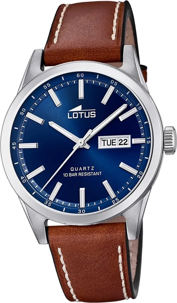 LOTUS Montre Homme Elégante 18671/3 - Chrono Cuir Brun Classique