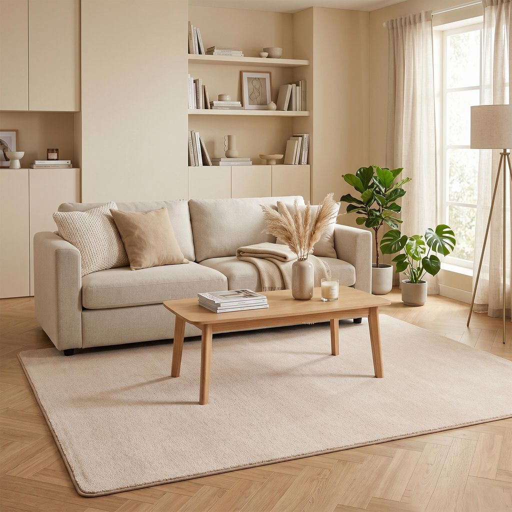 Hochflor Luxus Velours Teppich Touch Beige Meliert, Größe:160x240 cm