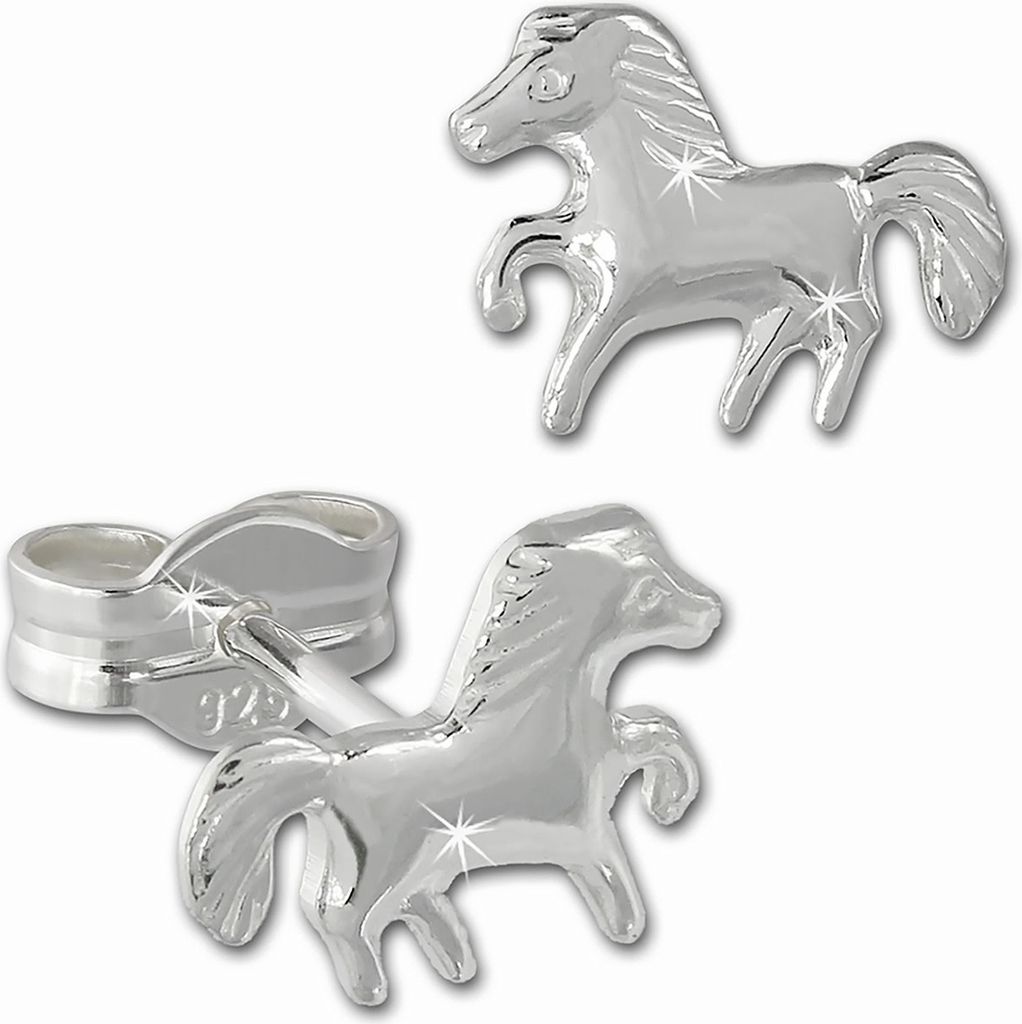 Teenie-Weenie Ohrstecker für Kinder 925 Silber silber Pferd Ohrringe SDO592J