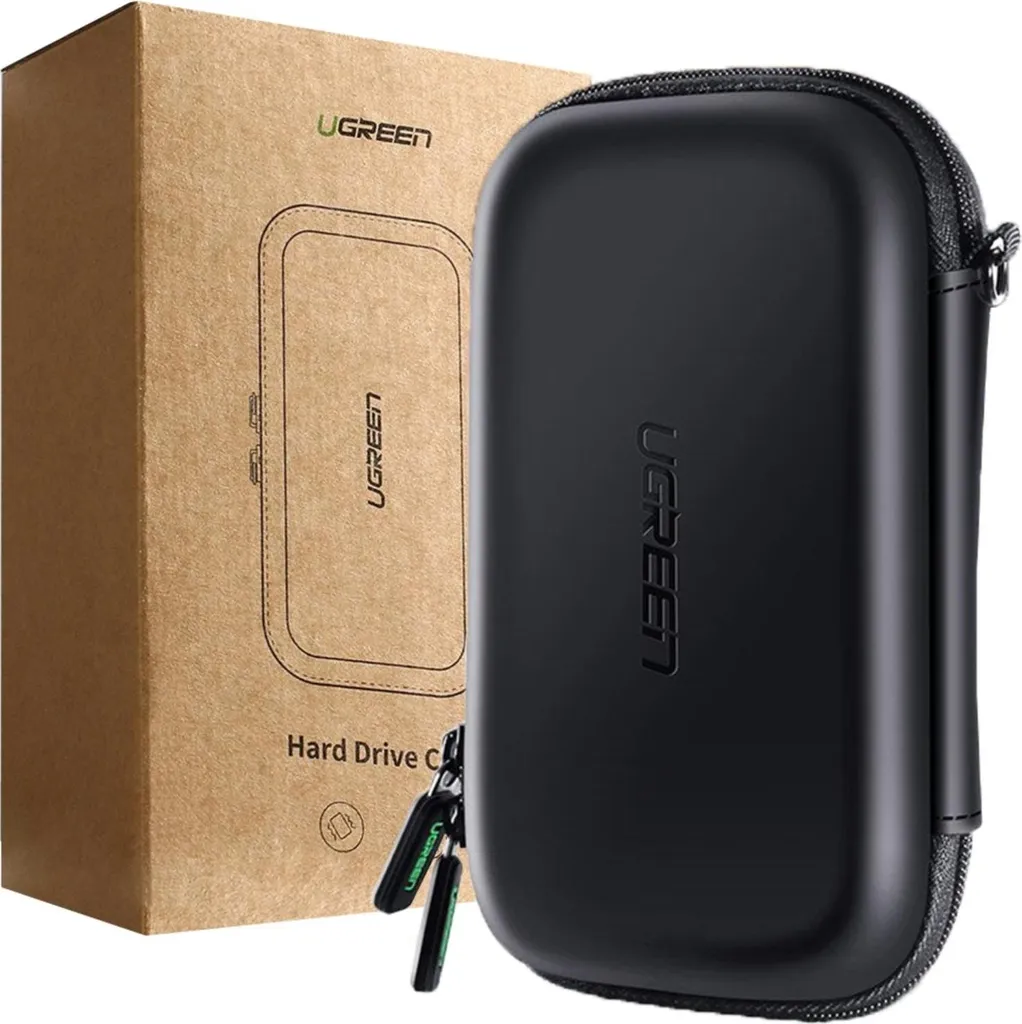 Ugreen LP128 L Custodia Rigida Nera per Hard Disk e Cavi