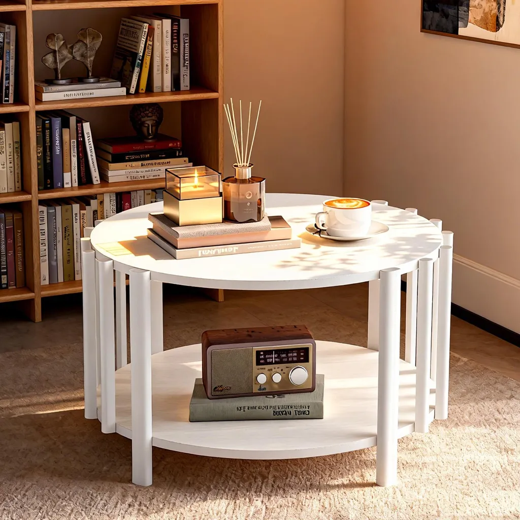 Table basse gain de place pour petits salons avec plateau de thé