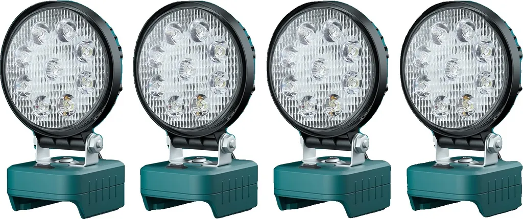 Lumière de travail LED flexible - Pack de 4 pièces pour atelier et garage