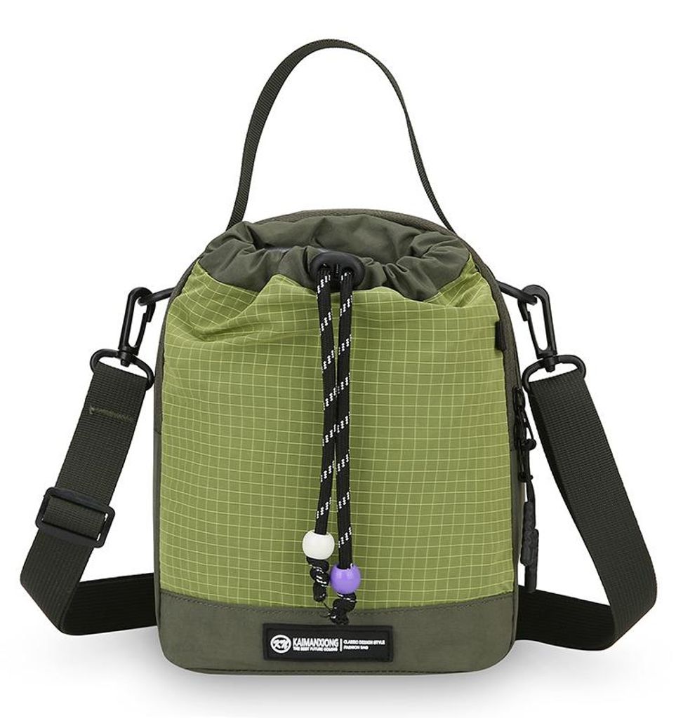 Wasserabweisende multifunktionale Nylon Umhängetasche – Mini Handy Tasche mit Kontrastfarben,Green