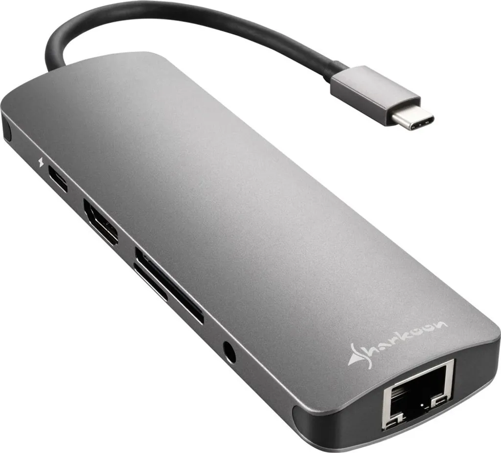 Sharkoon USB 3.0 Type C Combo Adapter schede di interfaccia/adattatori HDMI, RJ-45, USB 3.2 Gen 1 (3.1 Gen 1)