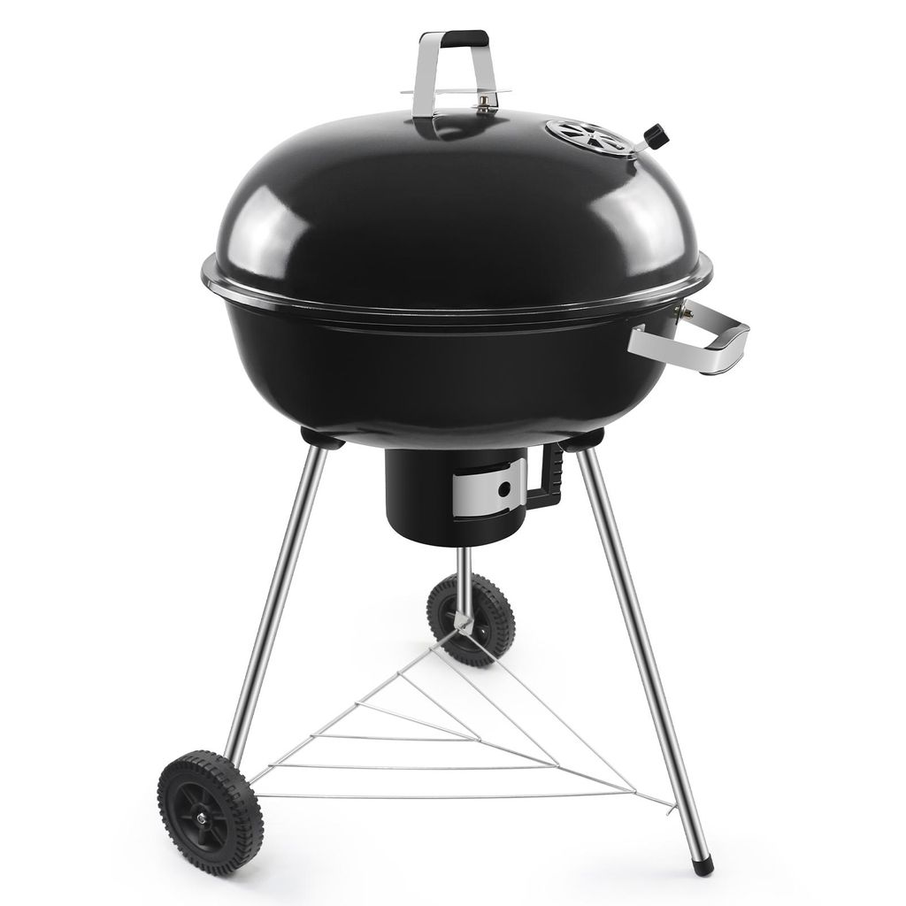 Holzkohlegrill Kugelgrill Campinggrill mit Deckel und Produktbild 