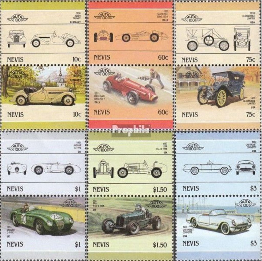 Briefmarken Nevis 1986 Mi 348-359 Paare (kompl.Ausg.) Produktbild 
