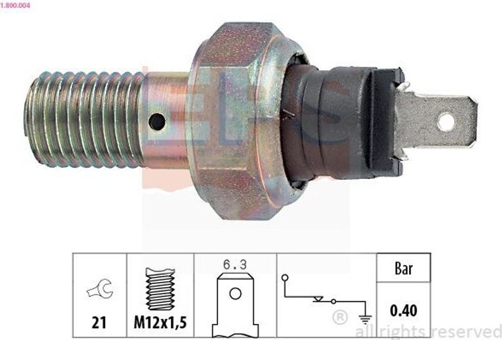 EPS 1.800.004 Öldruckschalter Öldrucksensor für FIAT 850 für LANCIA A 112 Schrägheck