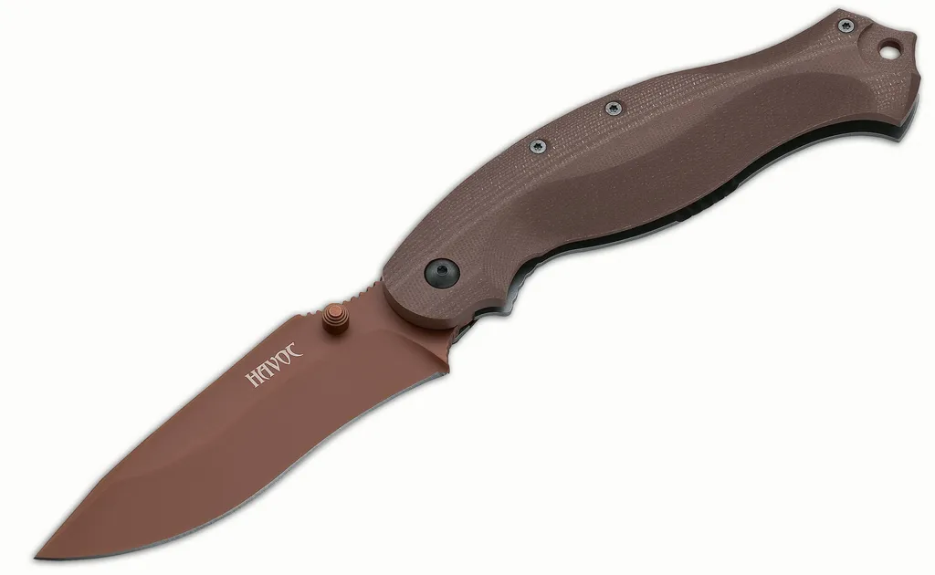 Couteau Havoc Clip Point en acier carbone avec manche ergonomique