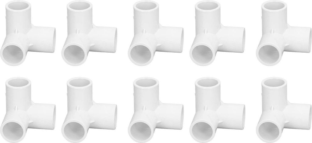 10PCS 3 Way Pipe Fittings PVC Plastový pravý úhel Tee Obrázek produktu 