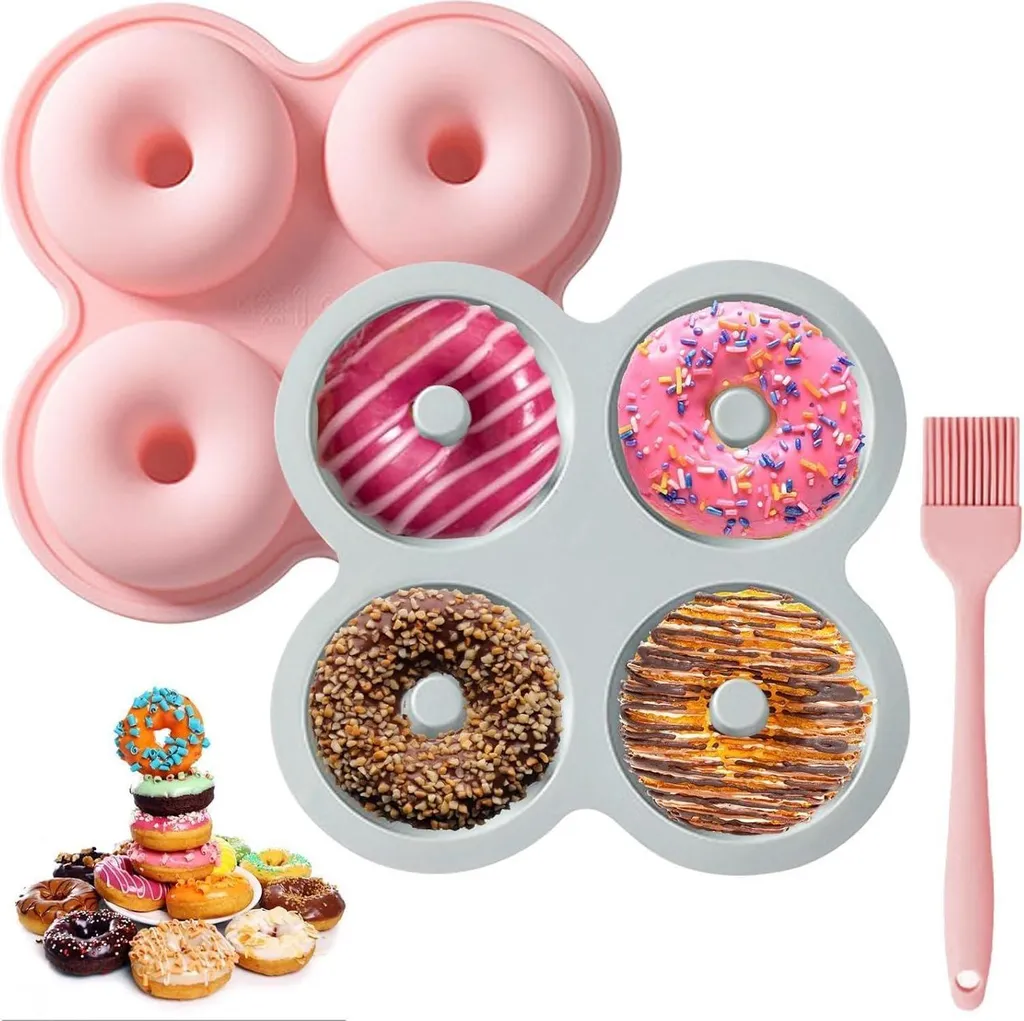Set di 2 teglie in silicone per ciambelle antiaderenti cavità 4 ciambelle Jogoico