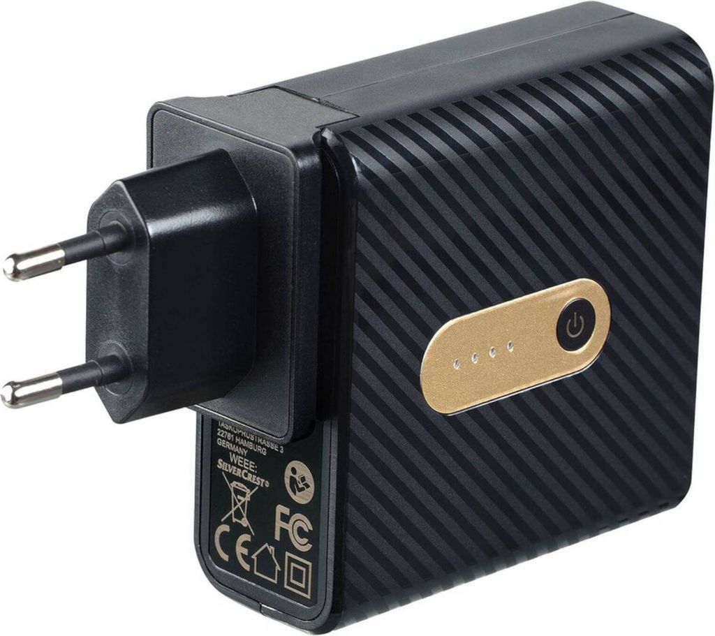 Silvercrest USB Reiseladegerät schwarz/gold Produktbild 