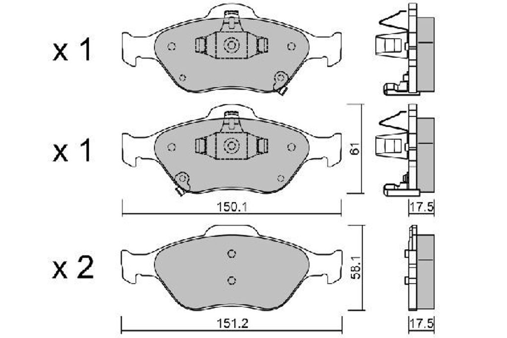 AISIN Bremsbeläge Satz Vorne Bremsklötze für TOYOTA Yaris Schrägheck (P9) BPTO-1002