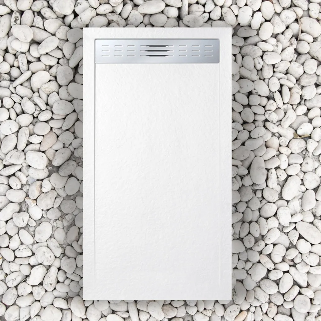 Receveur de douche antidérapant 80x120 cm Vulcano Line Slim Blanc mat