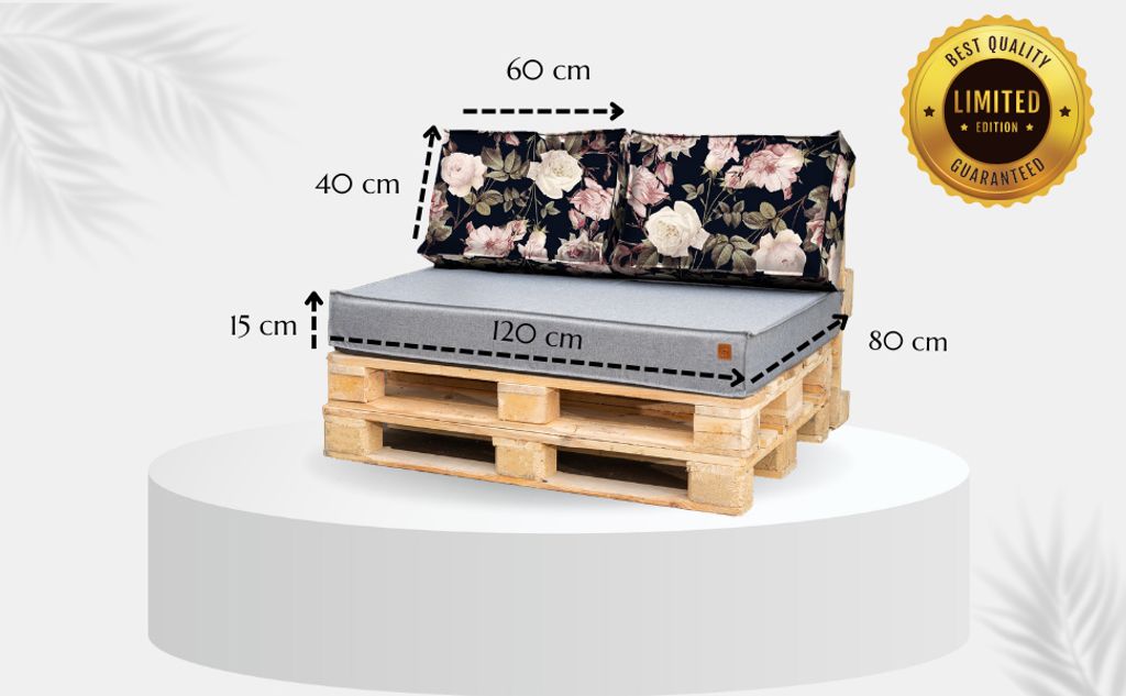 PODUSZKI poduchy OGRODOWE na euro palety 120x40x15 Zdjęcie produktu 3