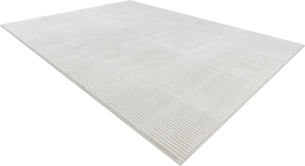 Tapis antisalissure crème 80x150 cm - Tapis robuste design géométrique