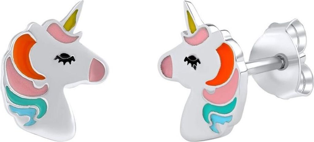 Eiva JJJ1659E Unicorn Silver Stud Earrings