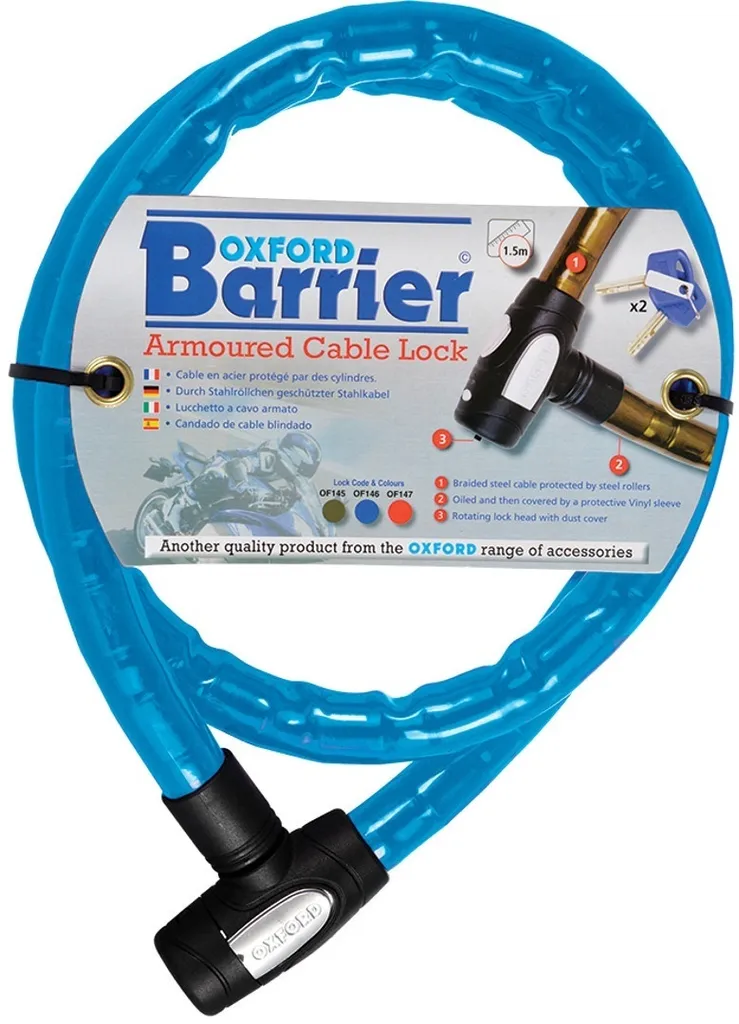 Antivol Oxford Barrier 25 mm de 1,5 M : Protégez votre Véhicule du Vol
