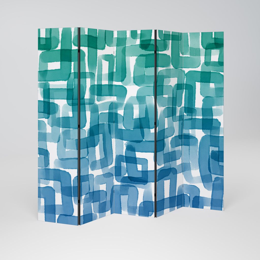 SpaceRebels Paravent Raumteiler - 5-teilig Raumtrenner, Druck 1-Seite - Raumtrenner - Trennwand Wohnung - Room Divider - Spanische Wand Deko Modern...