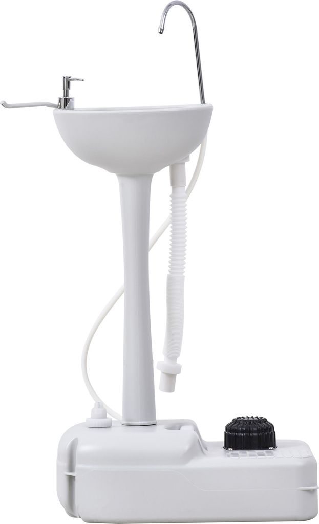 Waschbecken Handwaschbecken Mobiles Waschbecken. tragbar. inkl. R?dern. 51 cm x 33.5 cm x 103cm. Wei?