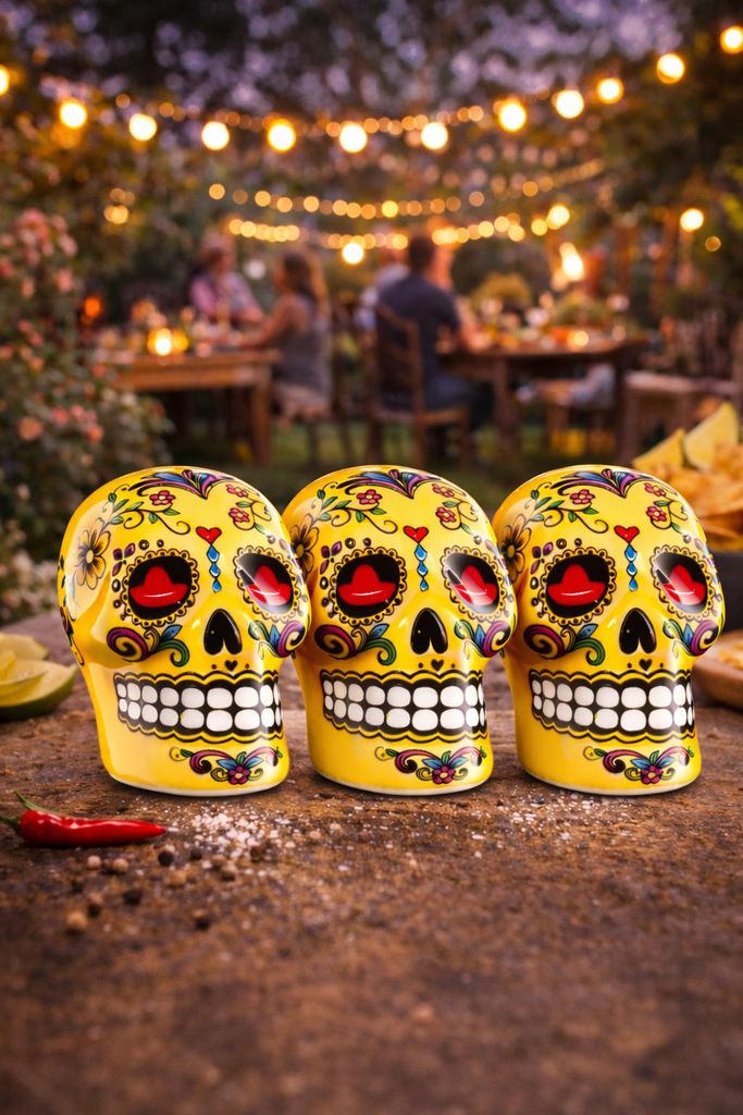 Sierra Tequila 3er-Set Salz- & Zimtstreuer – 3× Skull Gelb Produktbild 