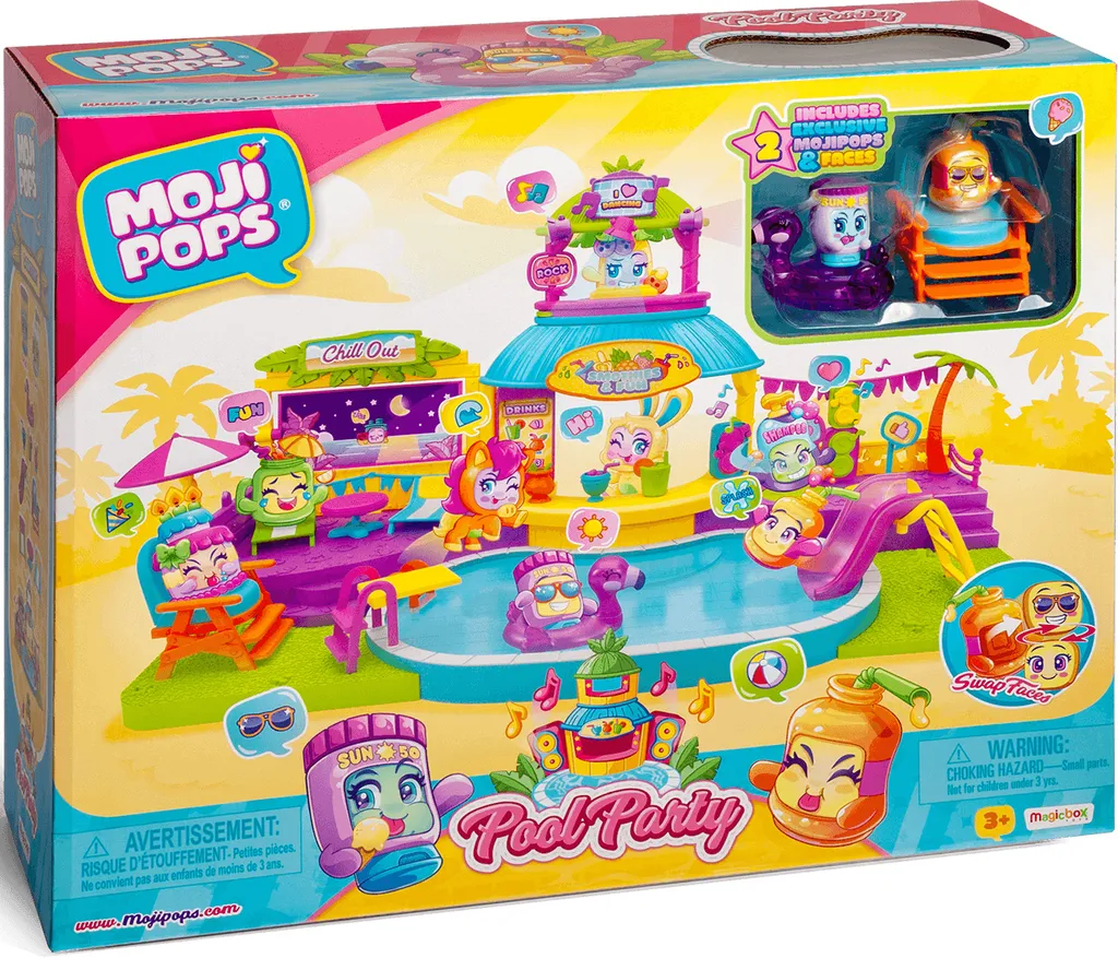 MojiPops Pool Party Figurine interchangeable et accessoires de piscine - 3