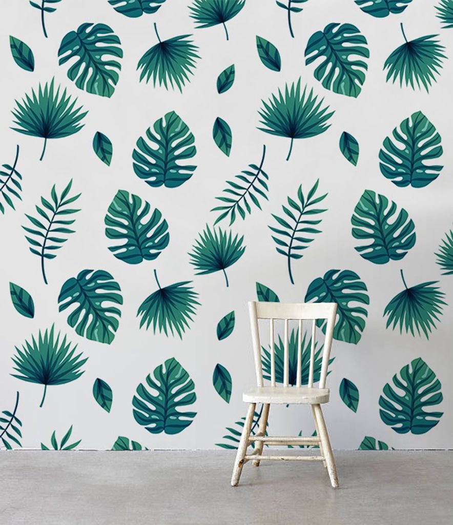 Coloray Fototapete 208x146 cm An Einer Wand Latex Latextapete - Monstera Leaf Palm.