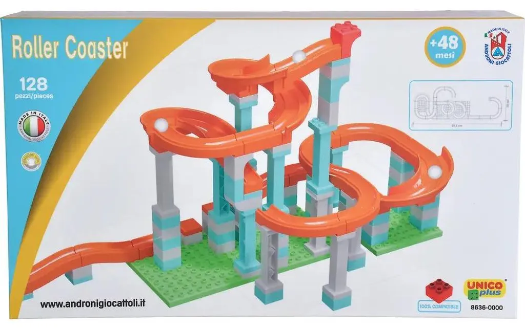 Jeu de Construction Circuit de Billes avec Rails Flexibles - 128 pcs - 5