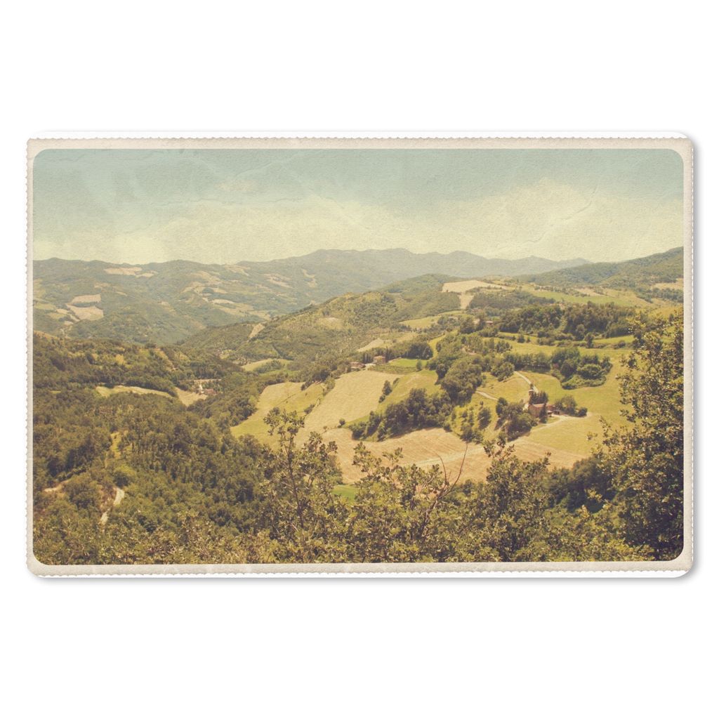 MuchoWow Schreibtischunterlage Landschaft - Vintage - Italien 60x40 cm - XXL Mauspad - Großes Mauspad