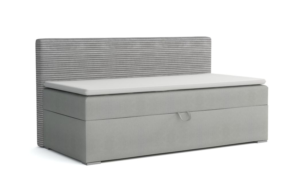 BOXBETT MATI 100/200 Hellgrau mit Taschen-Federkernmatratze H4