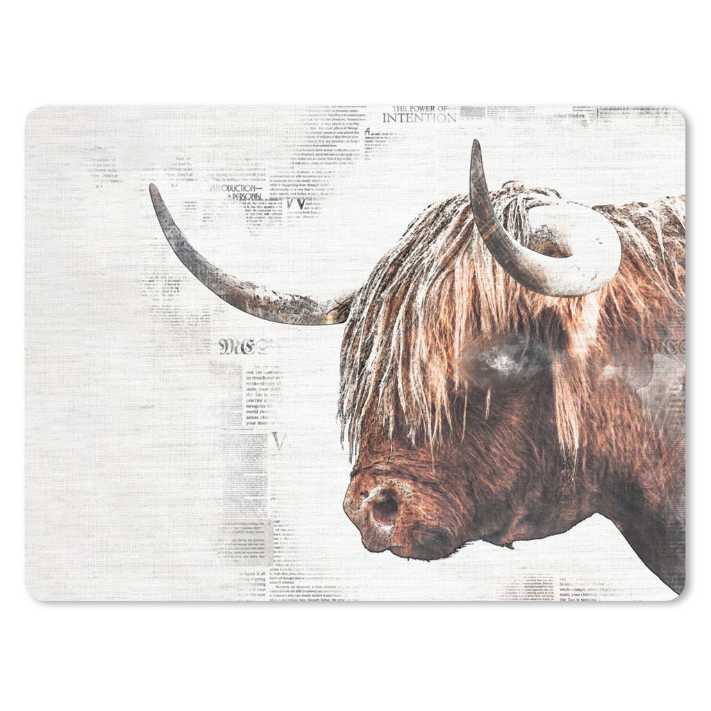 MuchoWow Mauspad Mousepad Schottischer Highlander - Tiere - Bleistift 40x30 cm - Mousepads - Maus Mat - Pad - Mausunterlage - Anti Rutsch