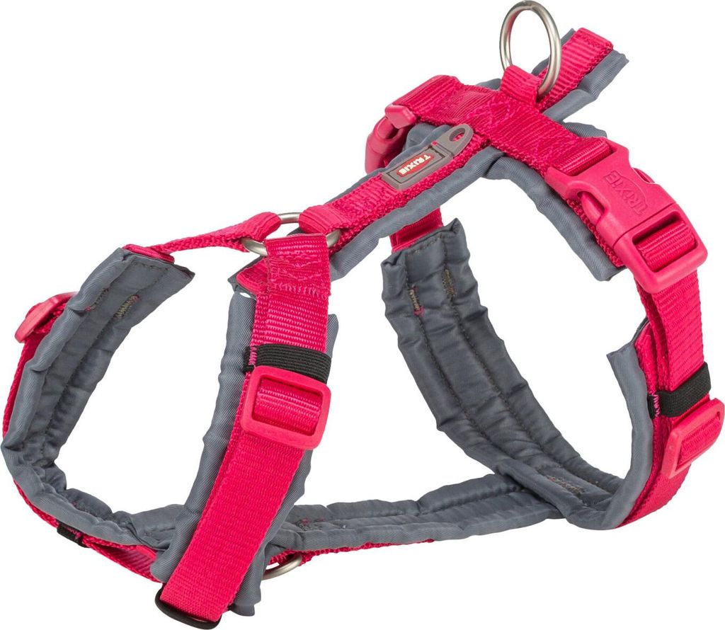 TRIXIE Premium Trekking Geschirr - fuchsia/grafit - 70–85 cm/25 mm