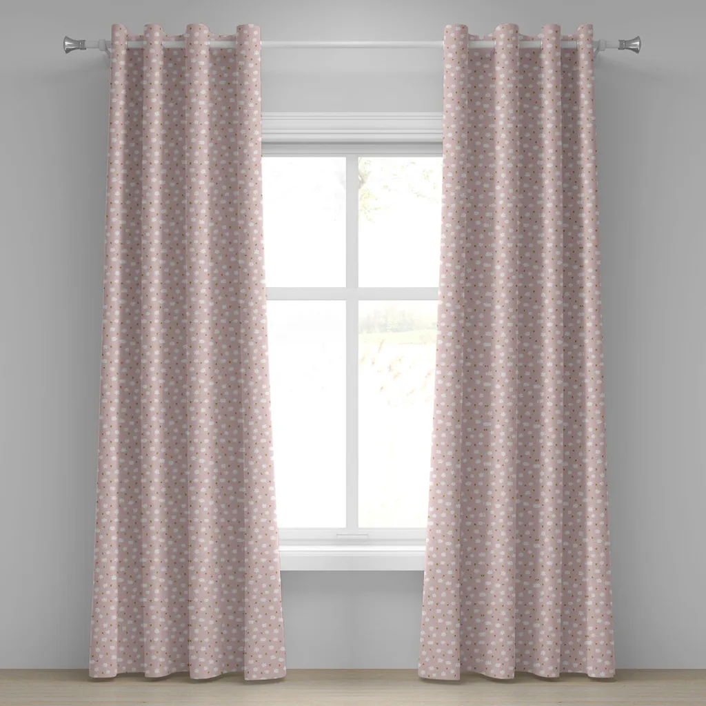 ABAKUHAUS Tenda Cameretta Bambini Stelle e Nuvole 280x245 cm Rosa
