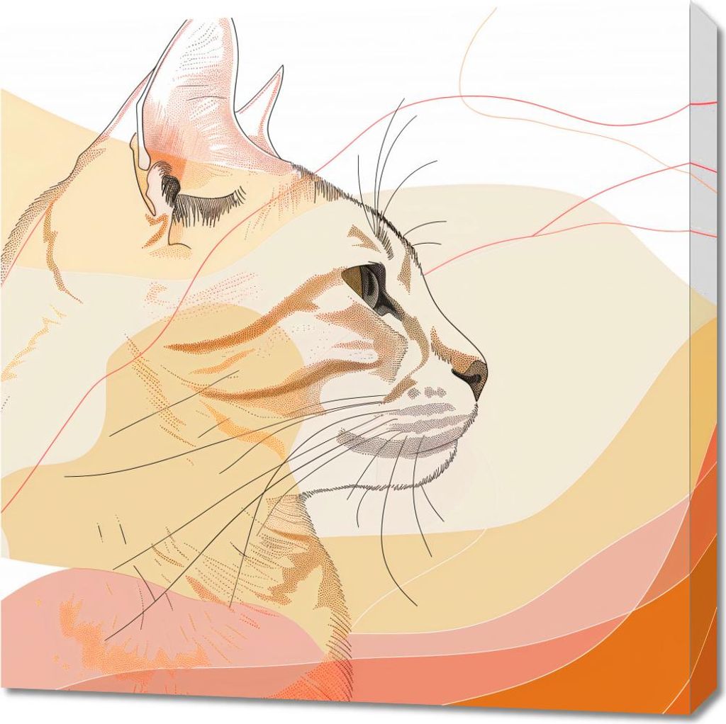 Bild 70x70cm Zarter Katzenprofil