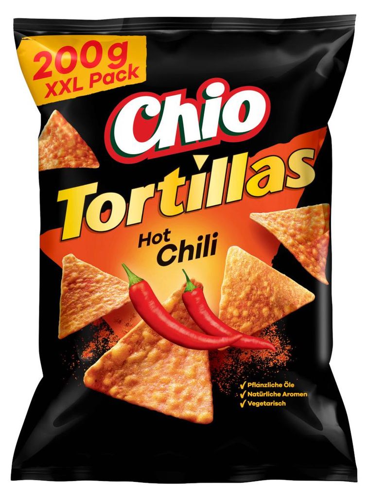 Chio Tortillas Chips Hot Chili Snack de maïs au piment Image du produit 