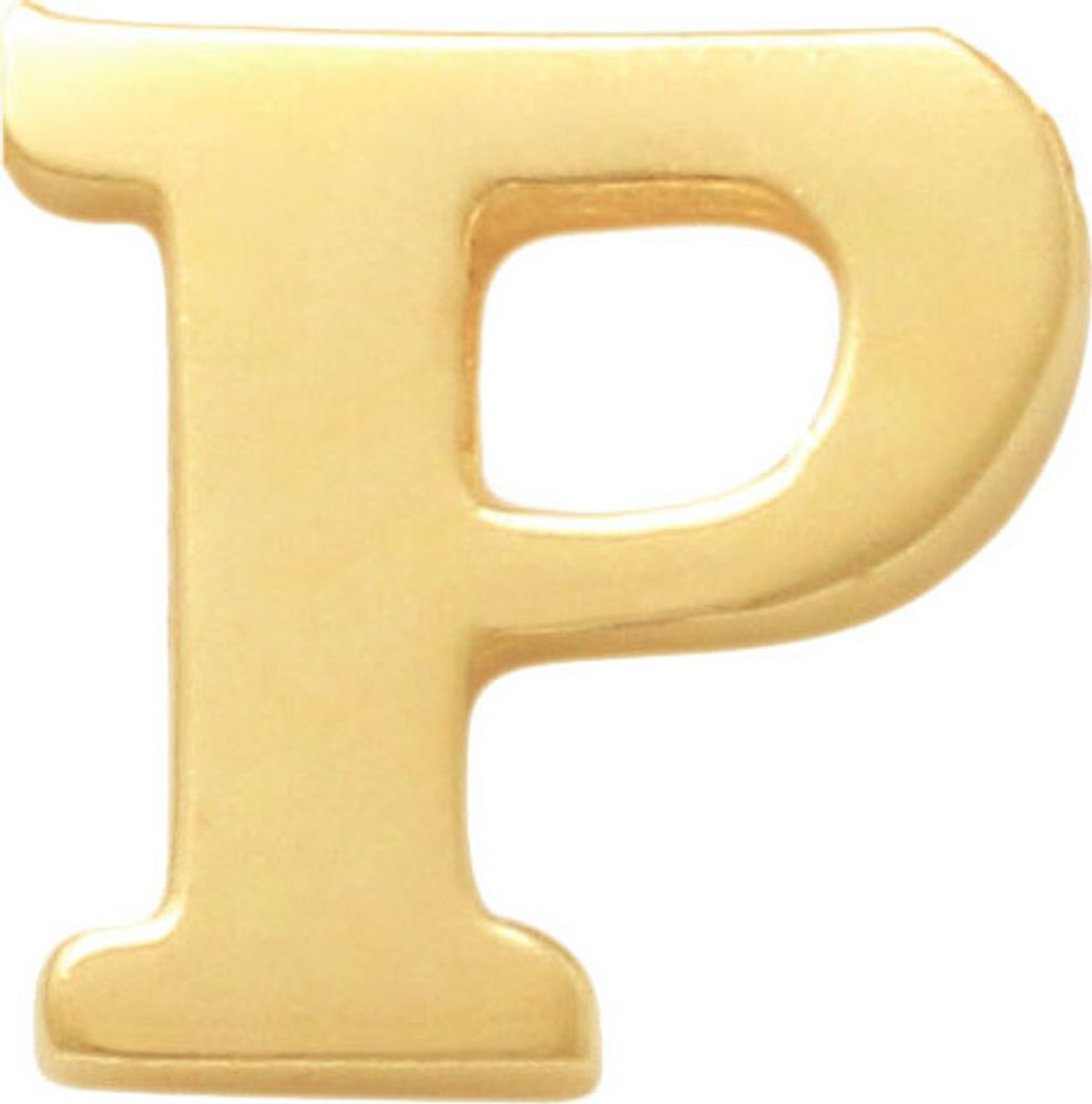Neu Bling 9NBG-902P Gold Letter Earring P - 1/2 Paar - 14 Karat - 3.6x3.4mm - Ohrring - Geschenk für sie - Gold