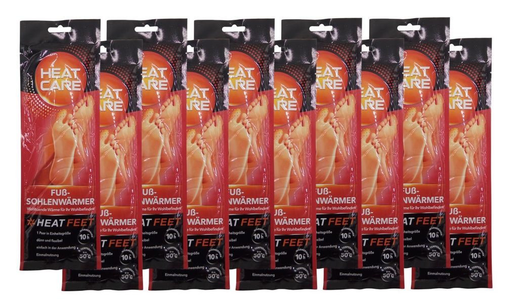 10 Paar Fußsohlenwärmer 'Heat Feet' Wärmesohlen Schuhwärmer Sohle Fußwärmer