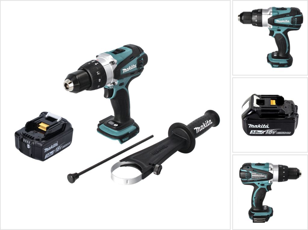 Makita DHP 458 F1 Akku Schlagbohrschrauber 18 V 91 Nm + 1x Akku 3,0 Ah - ohne Ladegerät