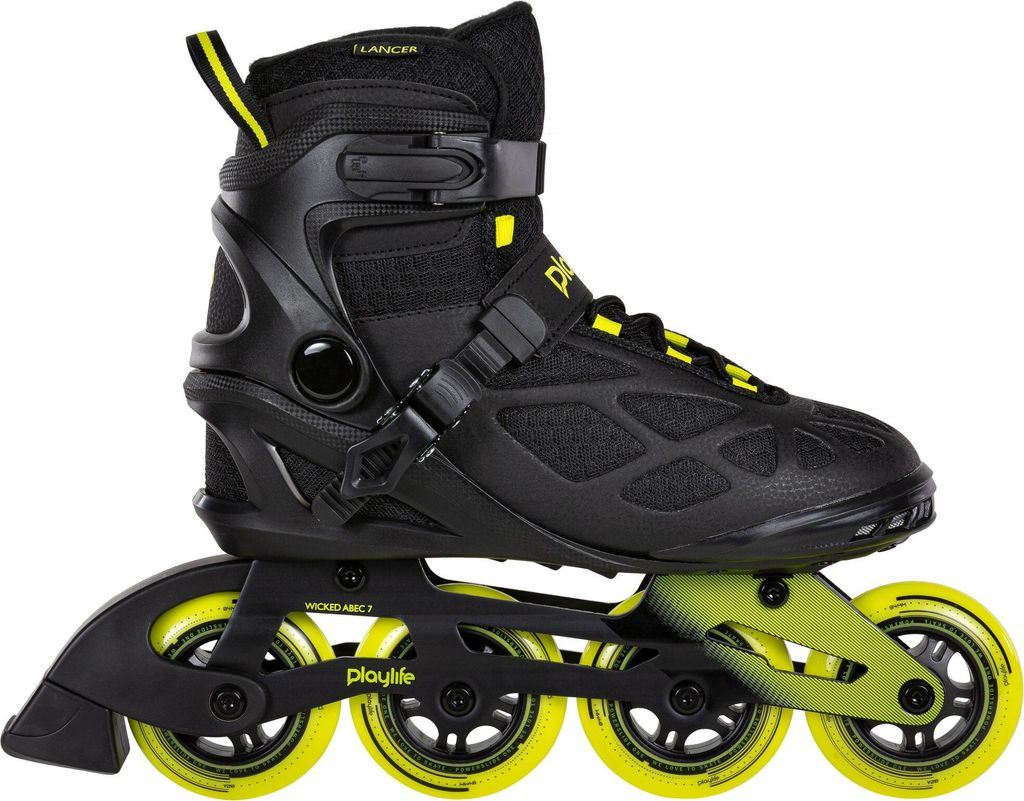 Playlife Inline Skates Lancer Black 84, Schwarz, Unisex für Herren und Damen 84mm/82A Rollen, ABEC 7 Kugellager, art. nr.: 880275