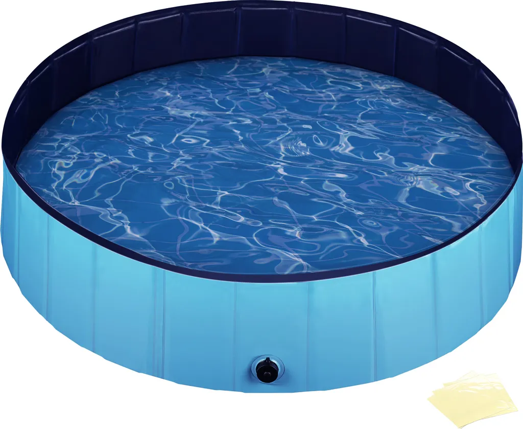 Piscina per cani Fudajo 120 x 30 cm piscina per cani antiscivolo, piscina per cani pieghevole in PVC, vasca per cani con bordi rinforzati, piscina portatile per cani