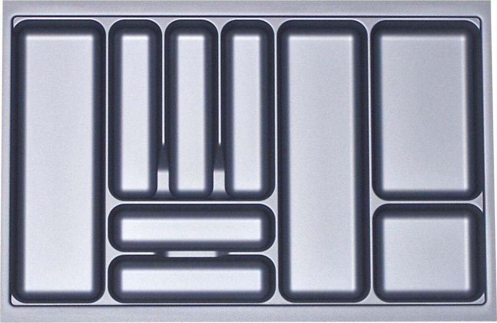 ORGA-BOX I Besteckeinsatz grau 717 x 474 mm für 80 cm Schrankbreite