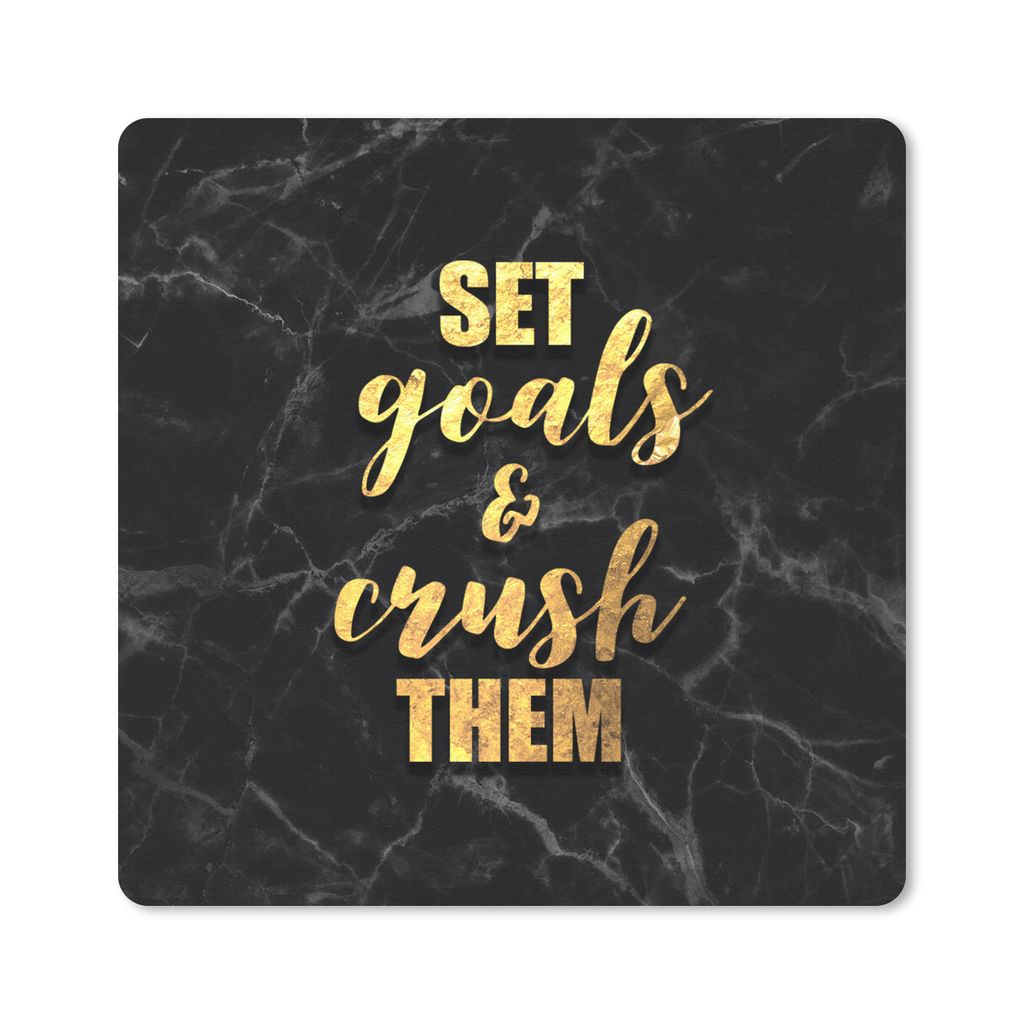 MuchoWow Mauspad Mousepad Zitat - Motivation - Marmor - Gold 30x30 cm - Mousepads - Maus Mat - Pad - Mausunterlage - Gaming