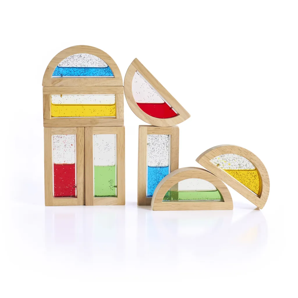 Jeu de construction sensoriel Blocs Arc-en-ciel Guide Craft 8 pièces